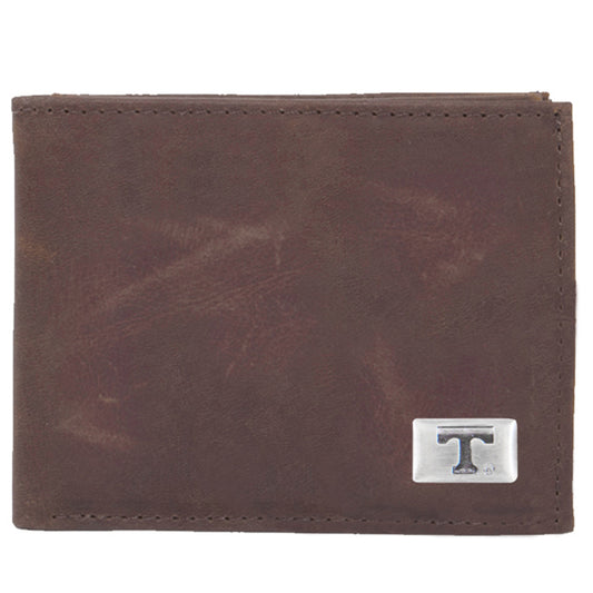 Tennessee Volunteers Leather Billfold with Concho - Brown