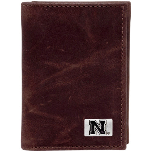 Nebraska Huskers Leather Trifold Wallet with Concho