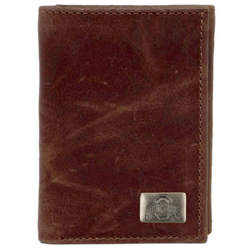 Ohio State Buckeyes Leather Trifold Wallet with Concho