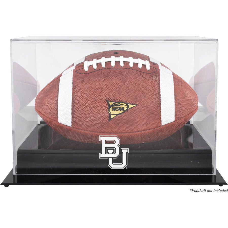 Baylor Bears Black Base Team Logo Football Display Case with Mirror Back