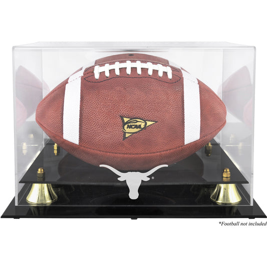 Texas Longhorns Golden Classic Logo Football Display Case with Mirror Back