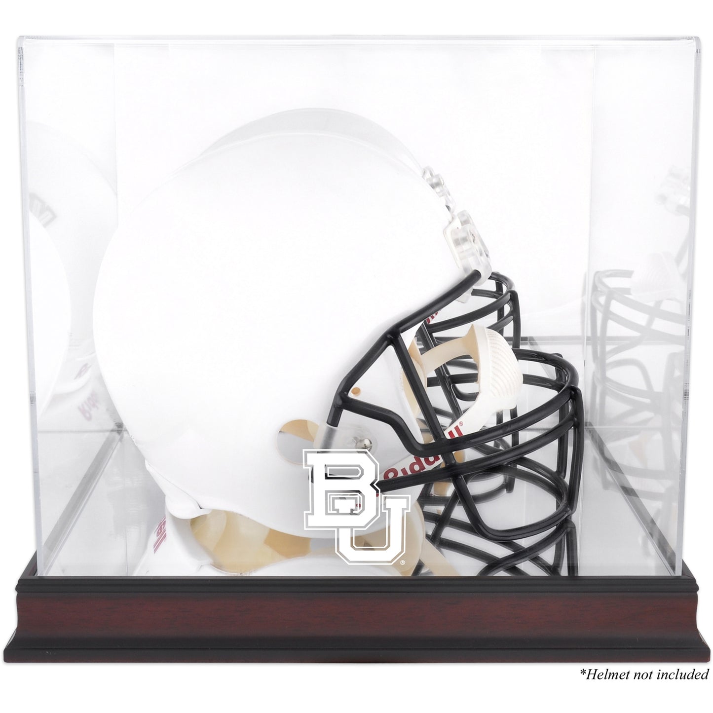 Baylor Bears Mahogany Base Logo Helmet Display Case with Mirror Back