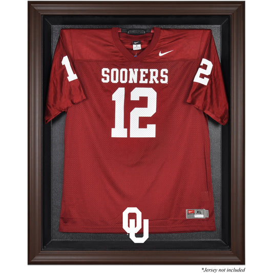 Oklahoma Sooners Brown Framed Logo Jersey Display Case