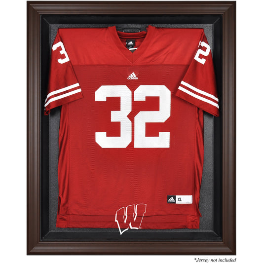 Wisconsin Badgers Brown Framed Logo Jersey Display Case