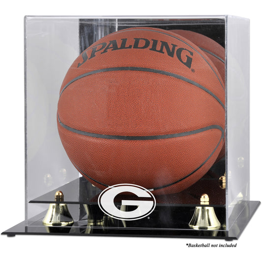 Georgia Bulldogs Golden Classic Logo Basketball Display Case with Mirror Back