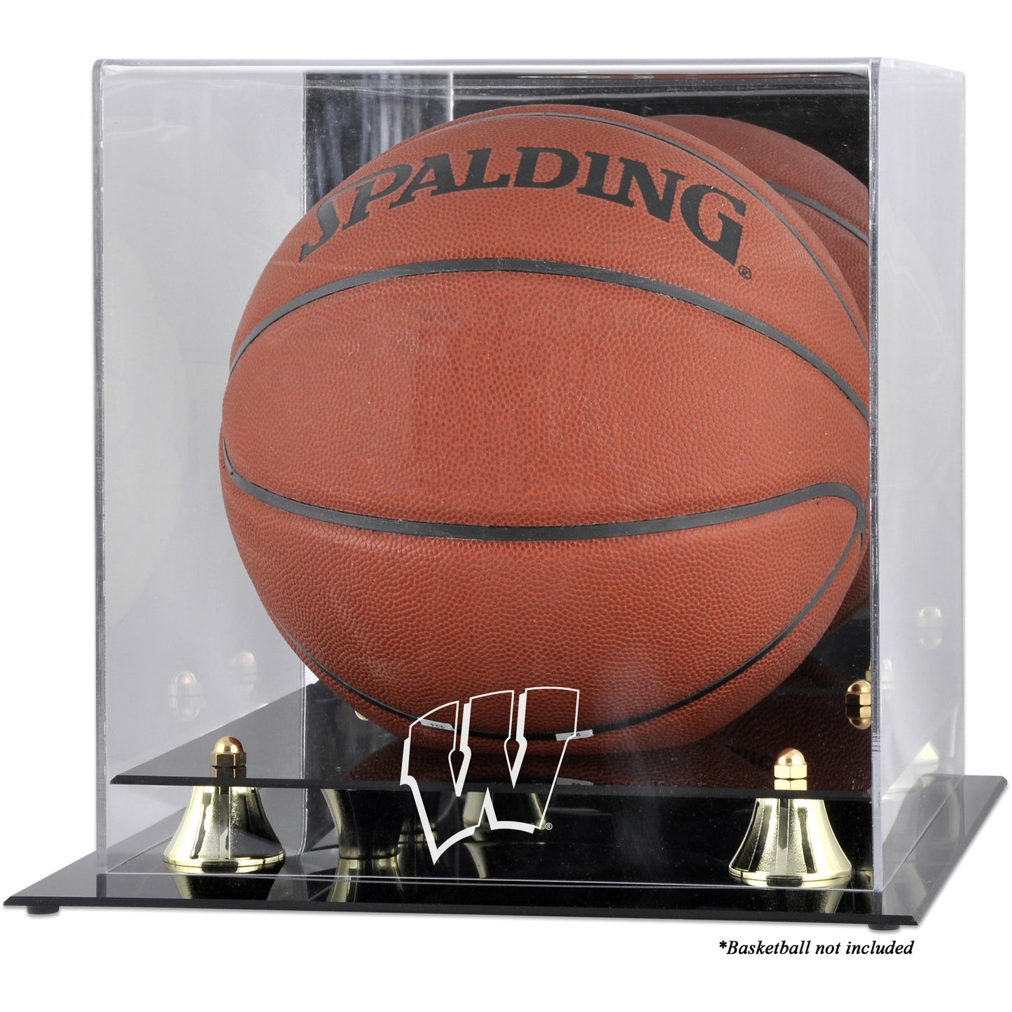 Wisconsin Badgers Golden Classic Logo Basketball Display Case with Mirror Back