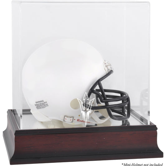 Arizona State Sun Devils Mahogany Logo Mini Helmet Display Case with Mirror Back