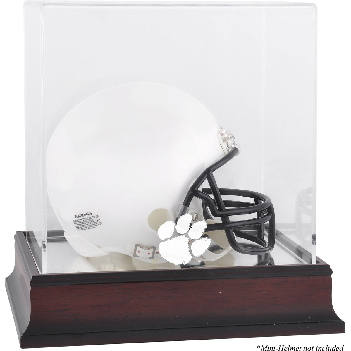 Clemson Tigers Mahogany Logo Mini Helmet Display Case with Mirror Back