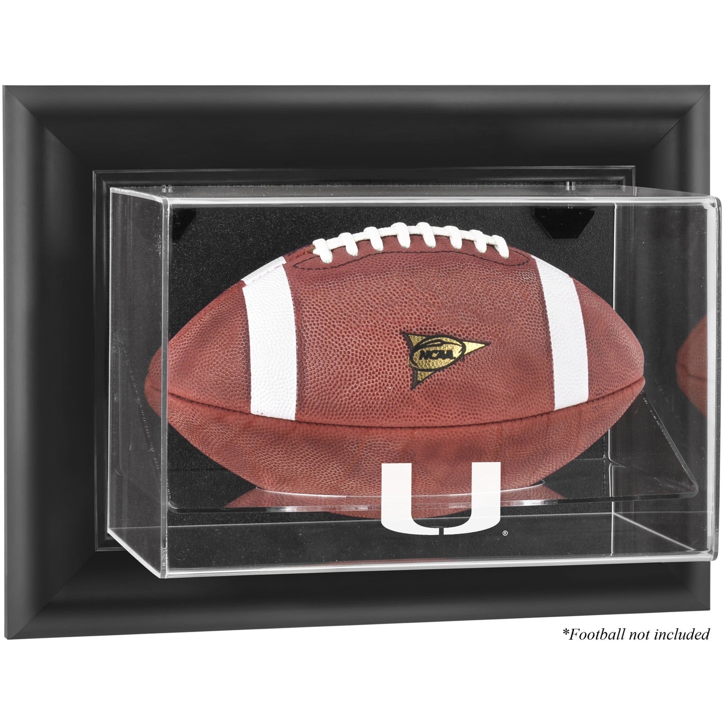 Miami Hurricanes Black Framed Wall-Mountable Football Display Case