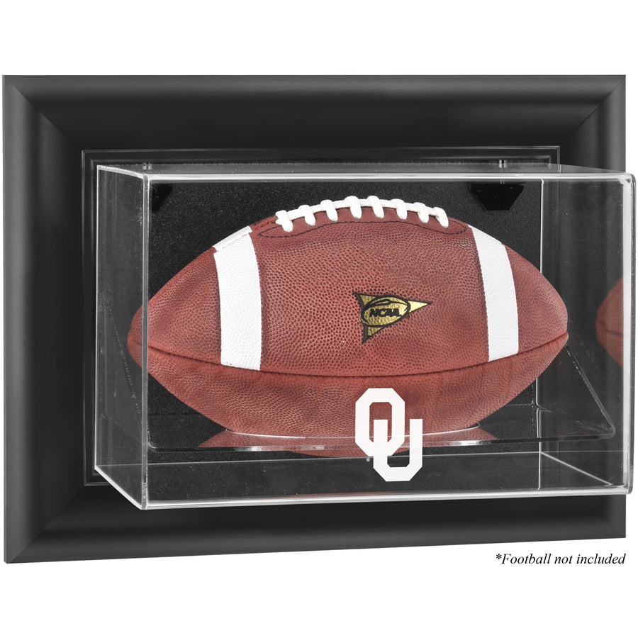 Oklahoma Sooners Black Framed Wall-Mountable Football Display Case
