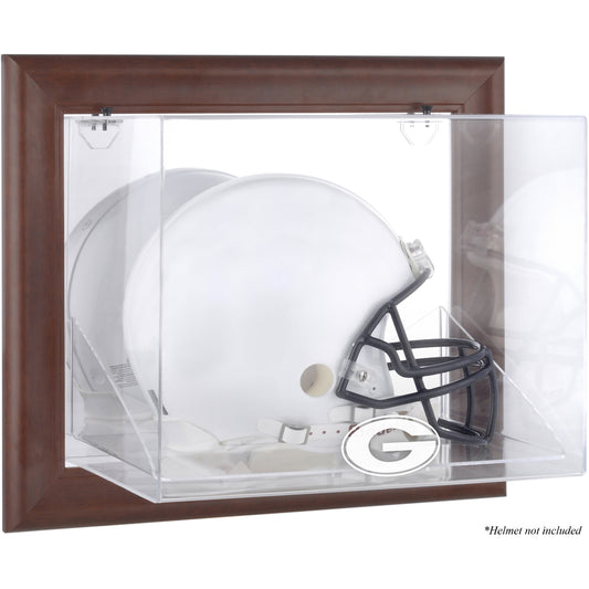 Georgia Bulldogs Brown Framed Wall-Mountable Helmet Display Case