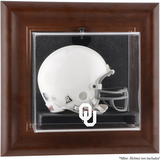 Oklahoma Sooners Brown Framed Wall-Mountable Mini Helmet Display Case