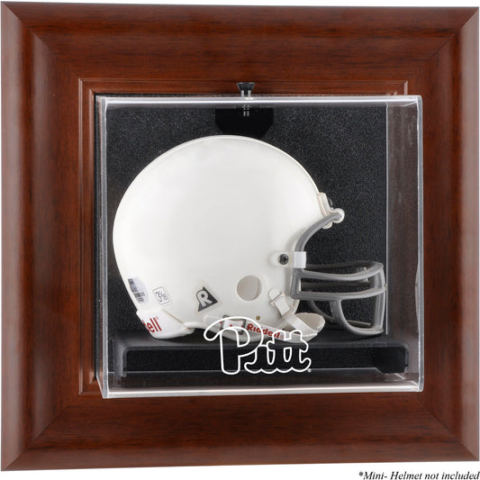 Pittsburgh Panthers Brown Framed Wall-Mountable Mini Helmet Display Case