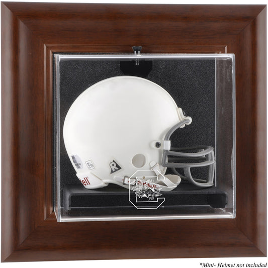 South Carolina Gamecocks Brown Framed Wall-Mountable Mini Helmet Display Case