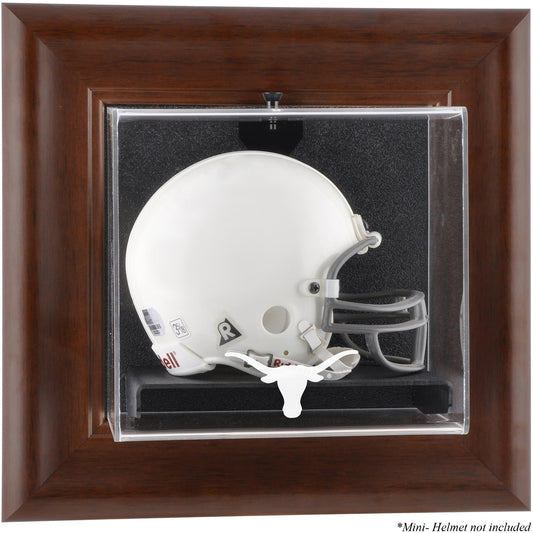 Texas Longhorns Brown Framed Wall-Mountable Mini Helmet Display Case