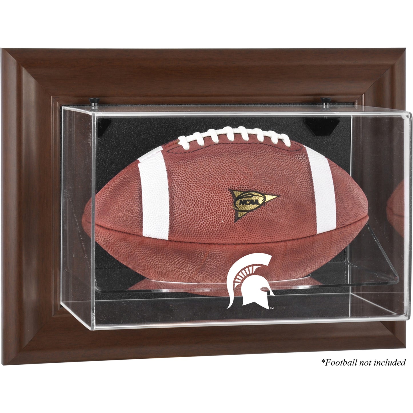Michigan State Spartans Brown Framed Wall-Mountable Football Display Case