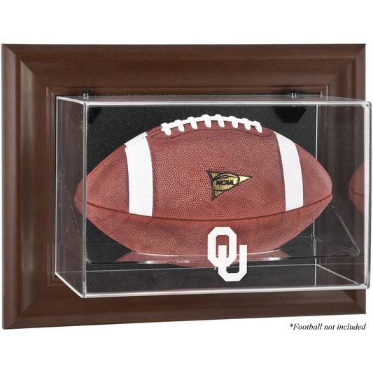 Oklahoma Sooners Brown Framed Wall-Mountable Football Display Case