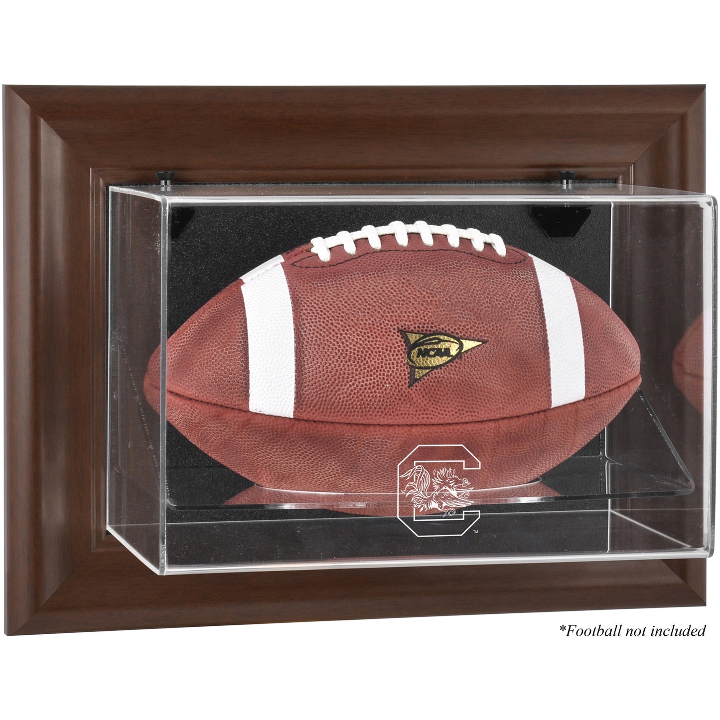 South Carolina Gamecocks Brown Framed Wall-Mountable Football Display Case