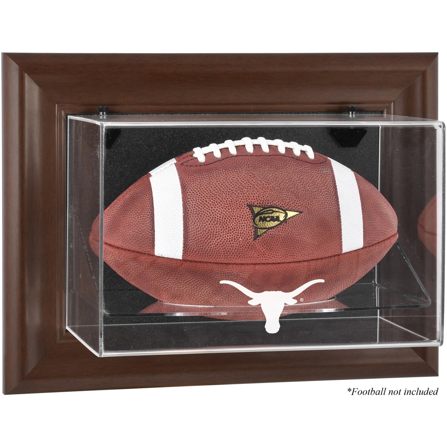 Texas Longhorns Brown Framed Wall-Mountable Football Display Case