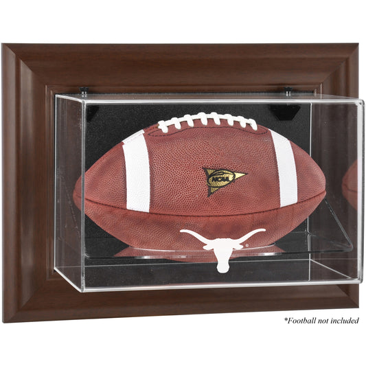 Texas Longhorns Brown Framed Wall-Mountable Football Display Case