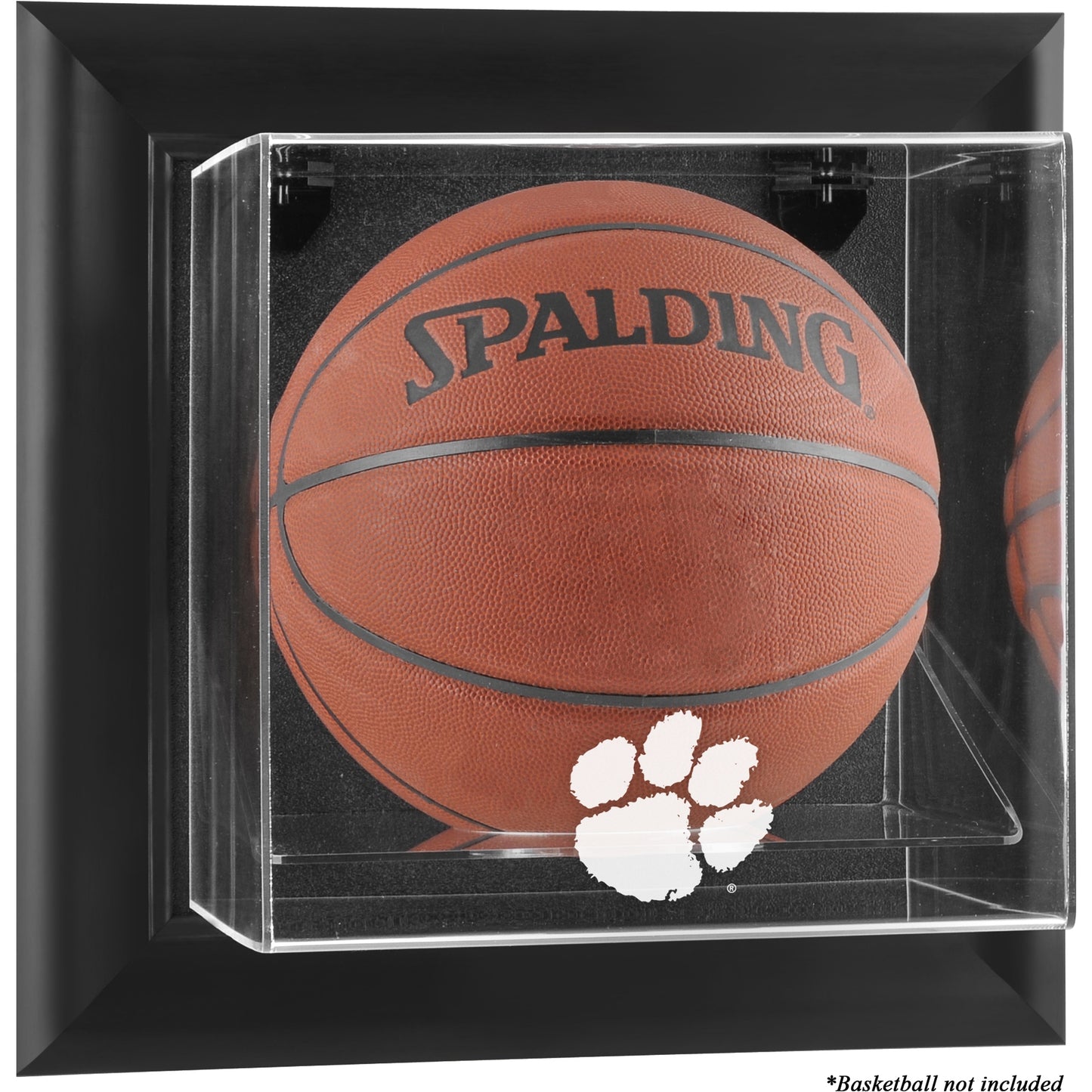 Clemson Tigers Black Framed Wall-Mountable Basketball Display Case