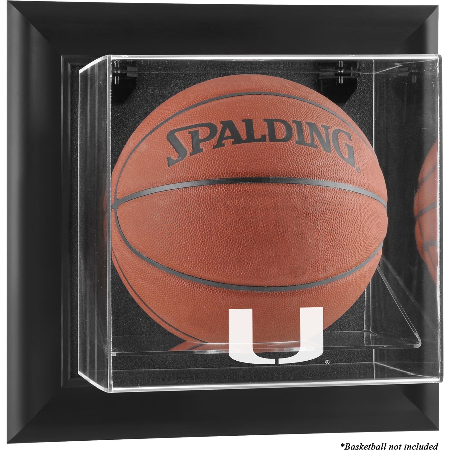 Miami Hurricanes Black Framed Wall-Mountable Basketball Display Case