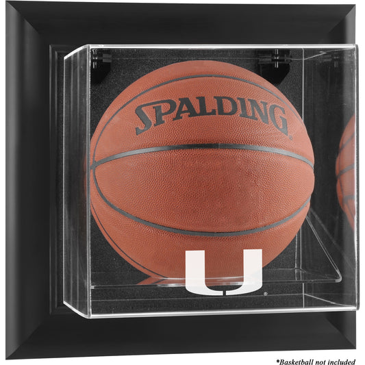Miami Hurricanes Black Framed Wall-Mountable Basketball Display Case