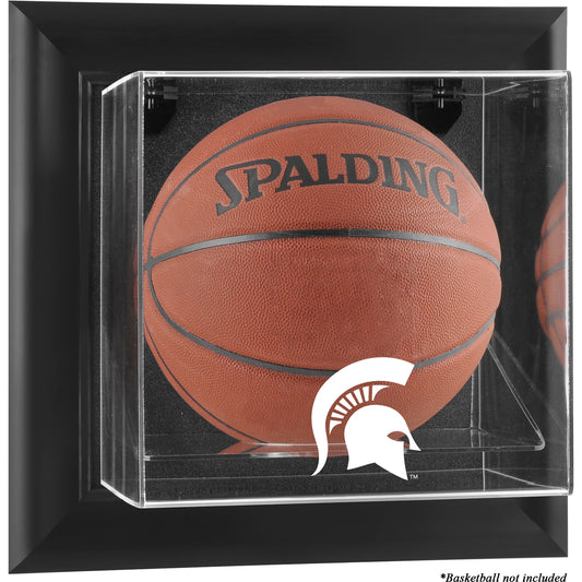 Michigan State Spartans Black Framed Wall-Mountable Basketball Display Case