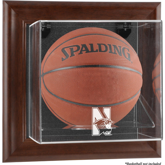 Northwestern Wildcats Brown Framed Wall-Mountable Basketball Display Case