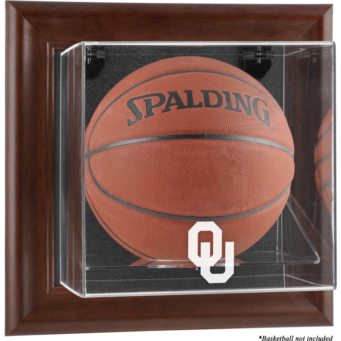 Oklahoma Sooners Brown Framed Wall-Mountable Basketball Display Case