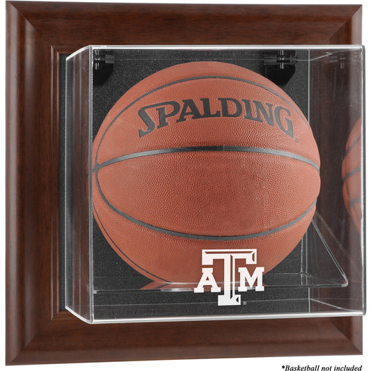 Texas A&M Aggies Brown Framed Wall-Mountable Basketball Display Case
