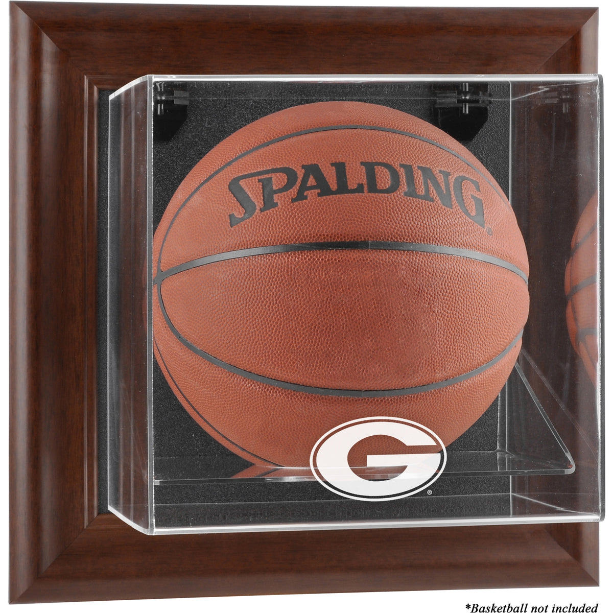 Georgia Bulldogs Brown Framed Wall-Mountable Basketball Display Case