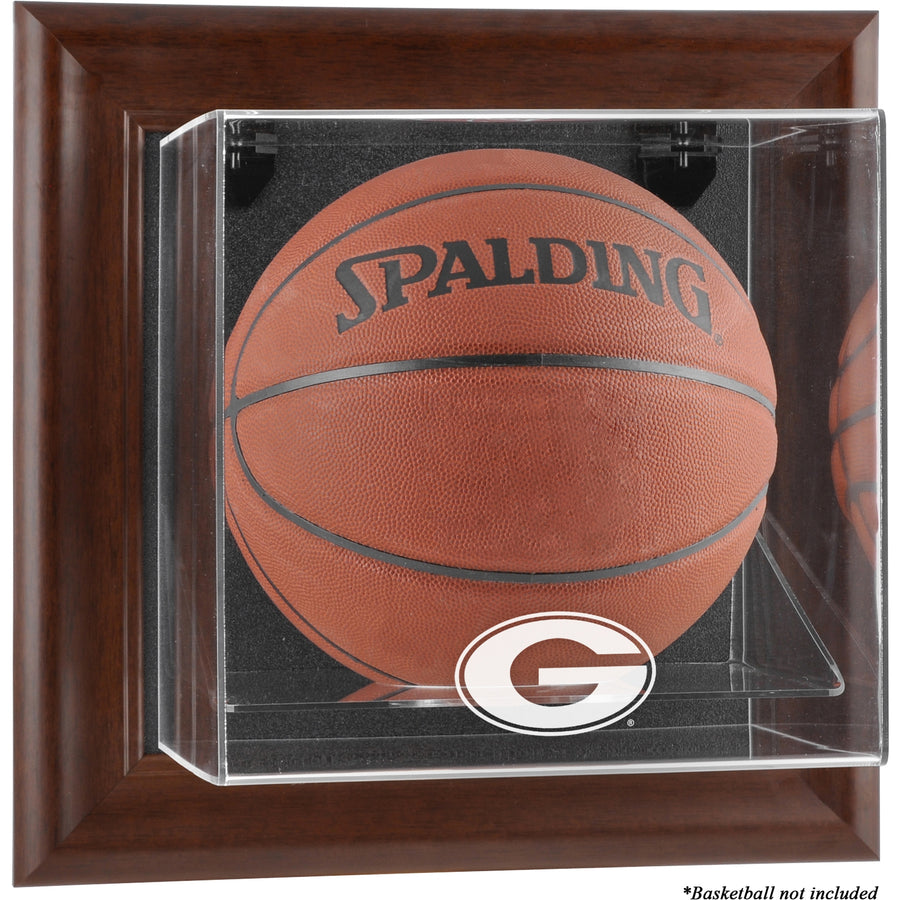 Georgia Bulldogs Brown Framed Wall-Mountable Basketball Display Case