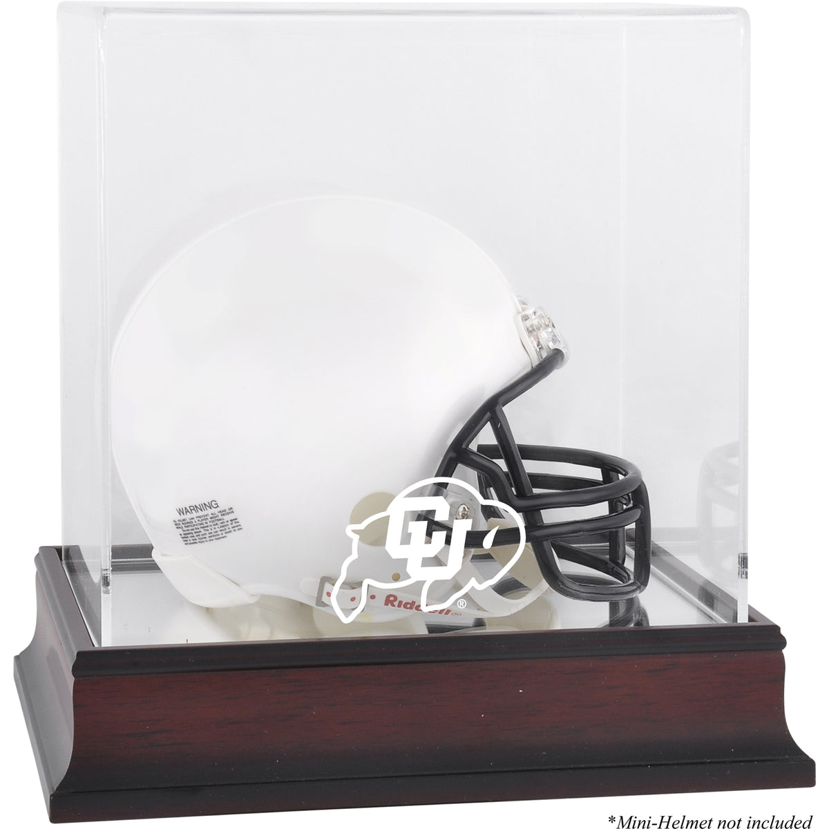 Colorado Buffaloes Mahogany Logo Mini Helmet Display Case with Mirror Back