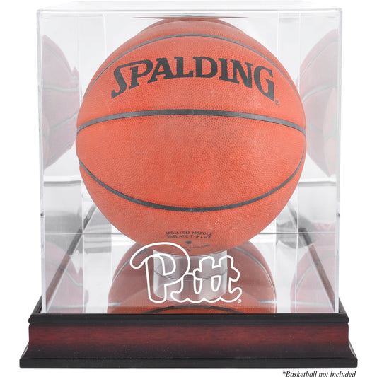 Pittsburgh Panthers Mahogany Antique Finish Basketball Display Case with Mirror Back