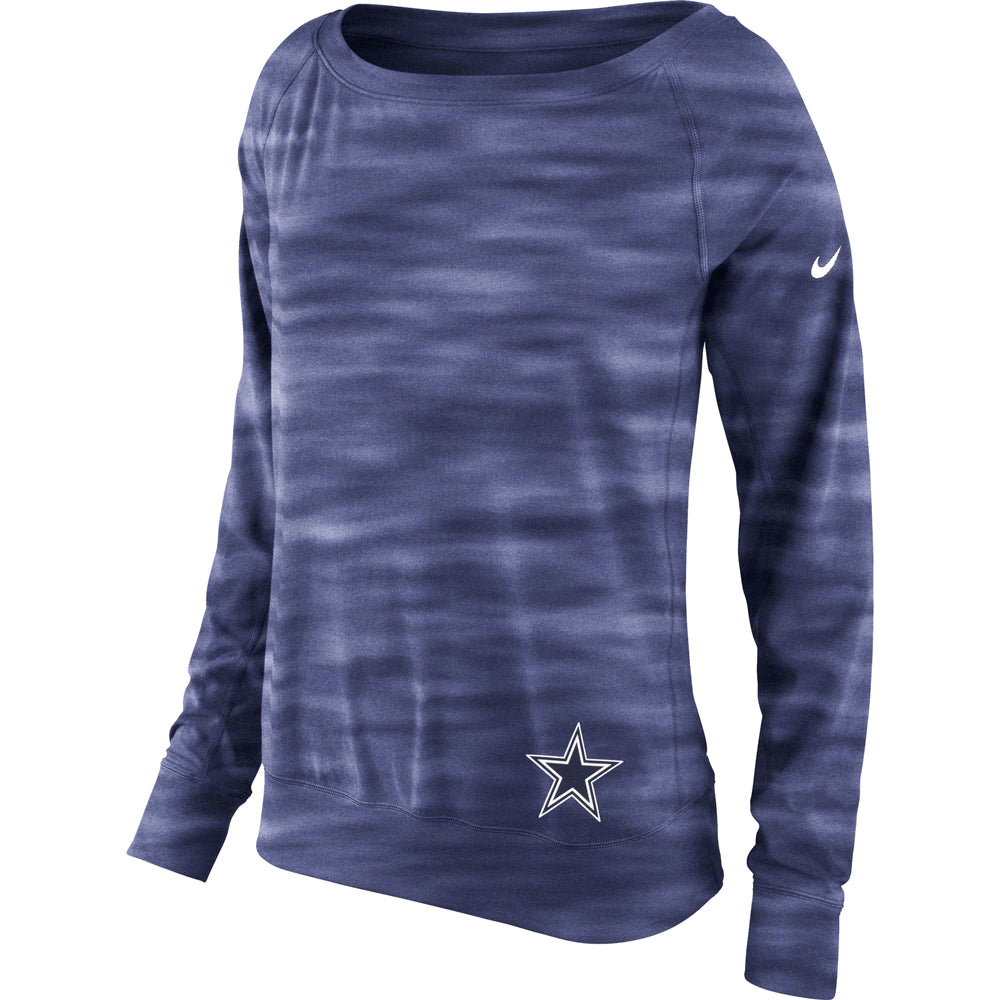 Womens Dallas Cowboys Nike Navy Blue Warpspeed Epic Crew Sweatshirt