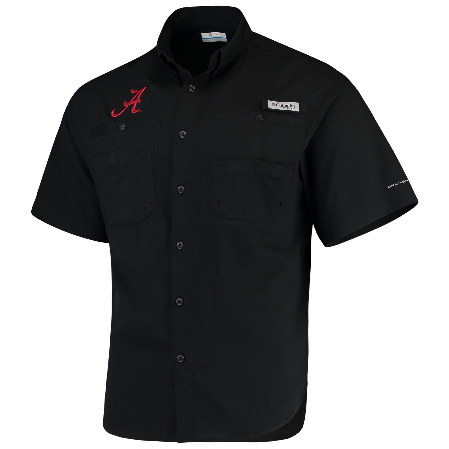 Men's Columbia Black Alabama Crimson Tide PFG Tamiami Shirt