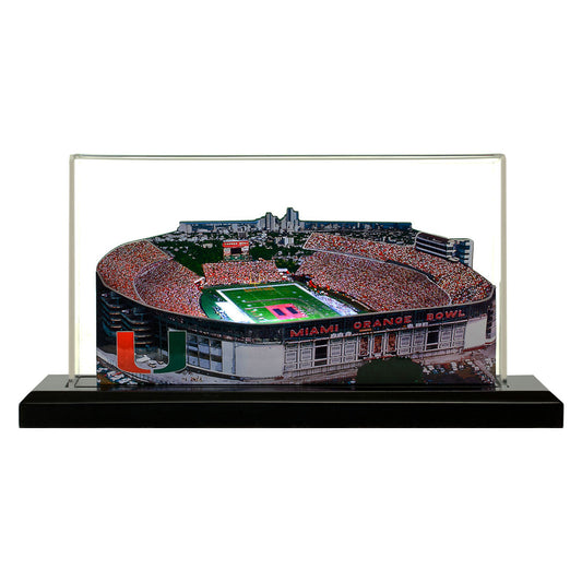 Miami Hurricanes 13" x 6" Light Up Stadium with Display Case