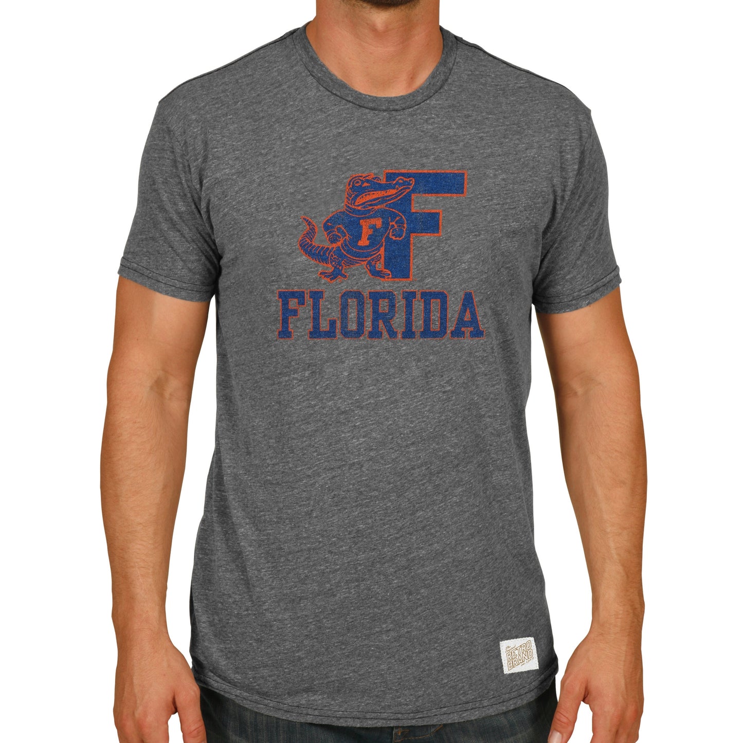 Mens Florida Gators Original Retro Brand Heather Gray Tri-Blend T-Shirt