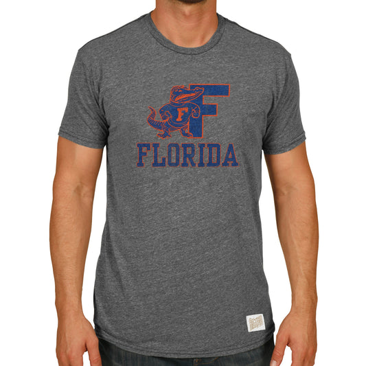 Mens Florida Gators Original Retro Brand Heather Gray Tri-Blend T-Shirt