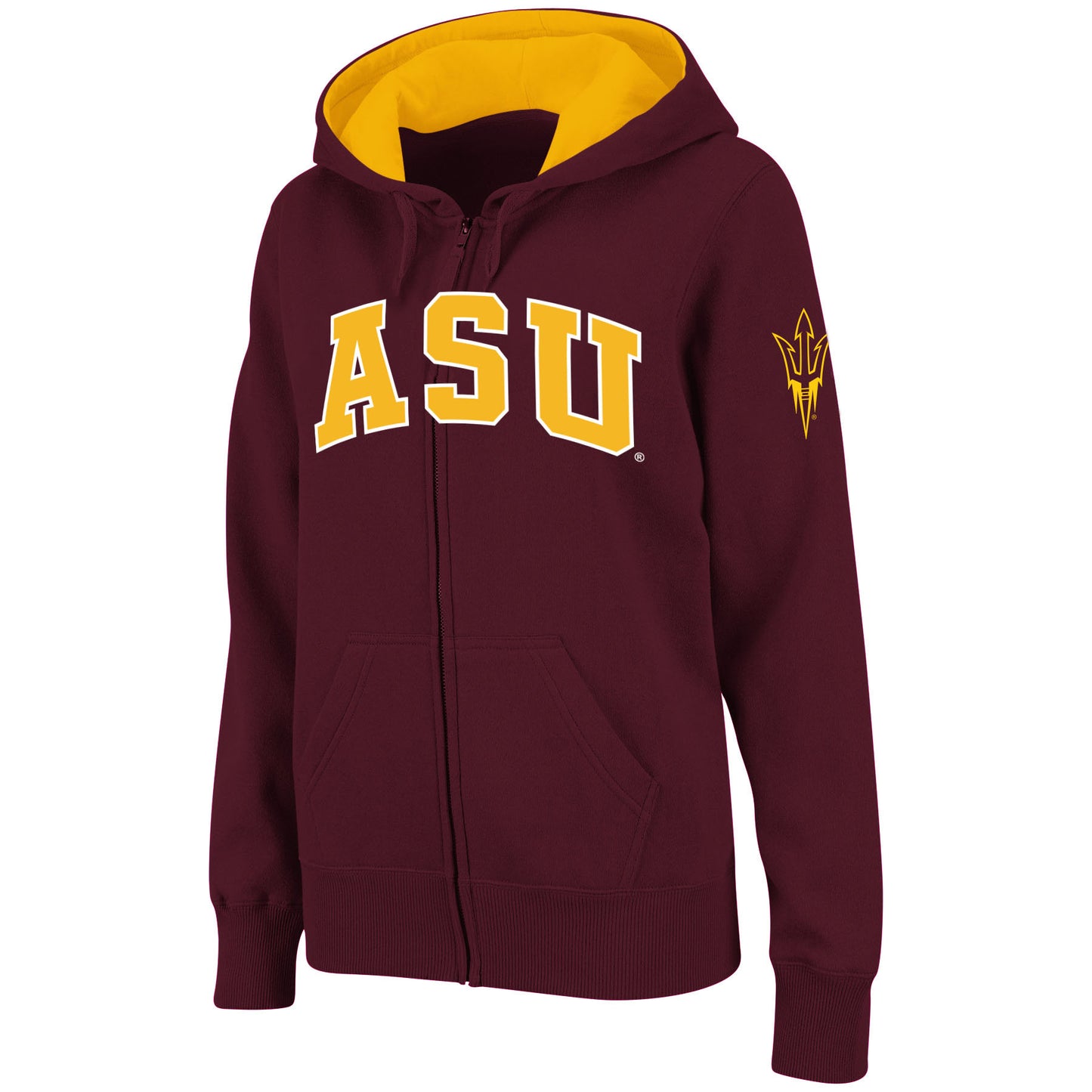 Women's Stadium Athletic Maroon Arizona State Sun Devils Arched Name Full-Zip Hoodie