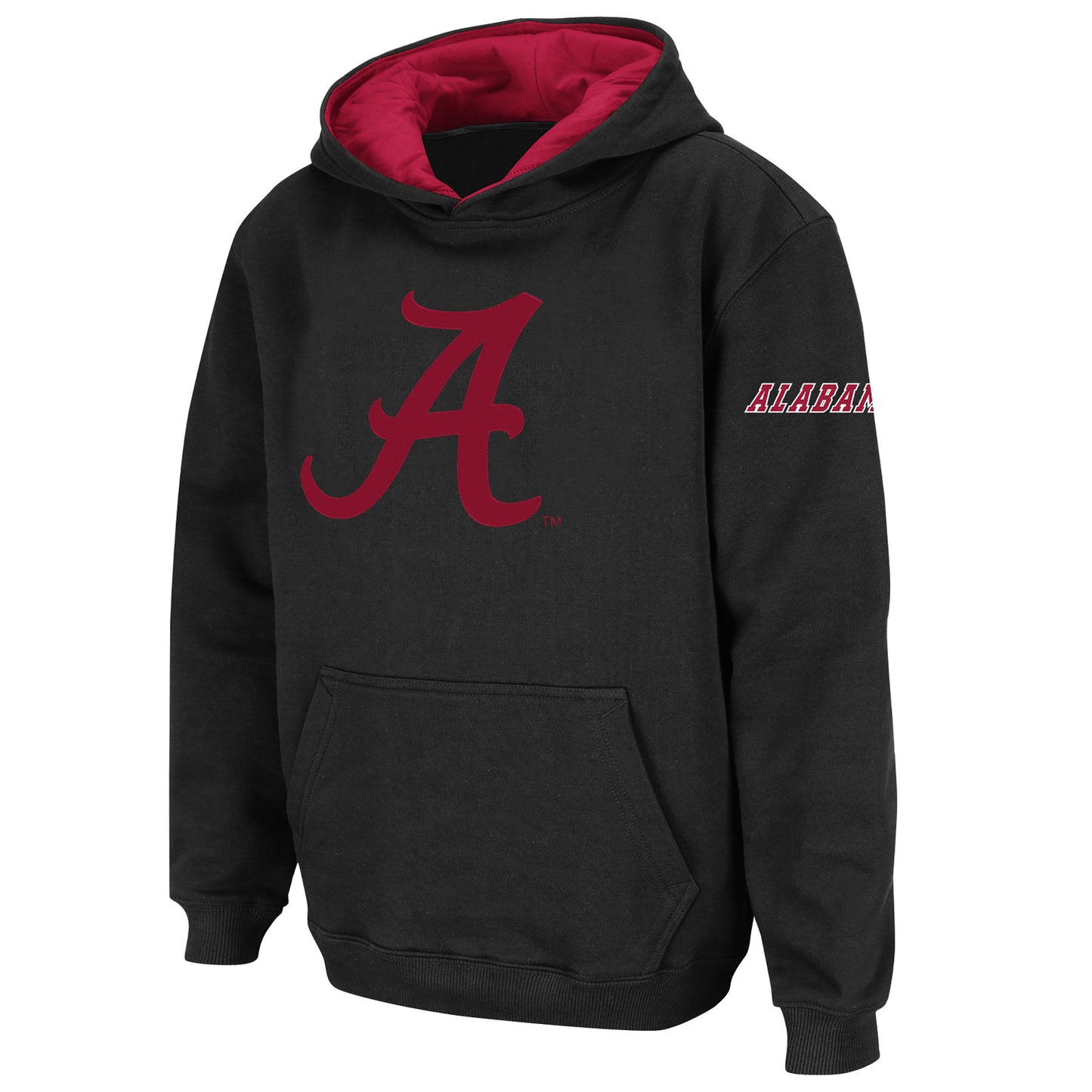 Youth Stadium Athletic Black Alabama Crimson Tide Big Logo Pullover Hoodie