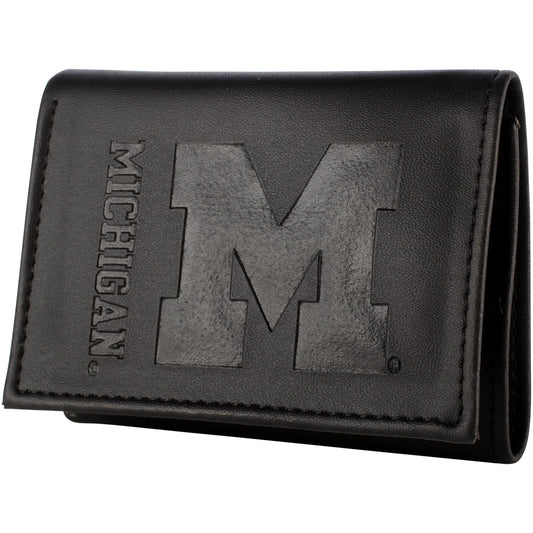 Men's Black Michigan Wolverines Hybrid Tri-Fold Wallet