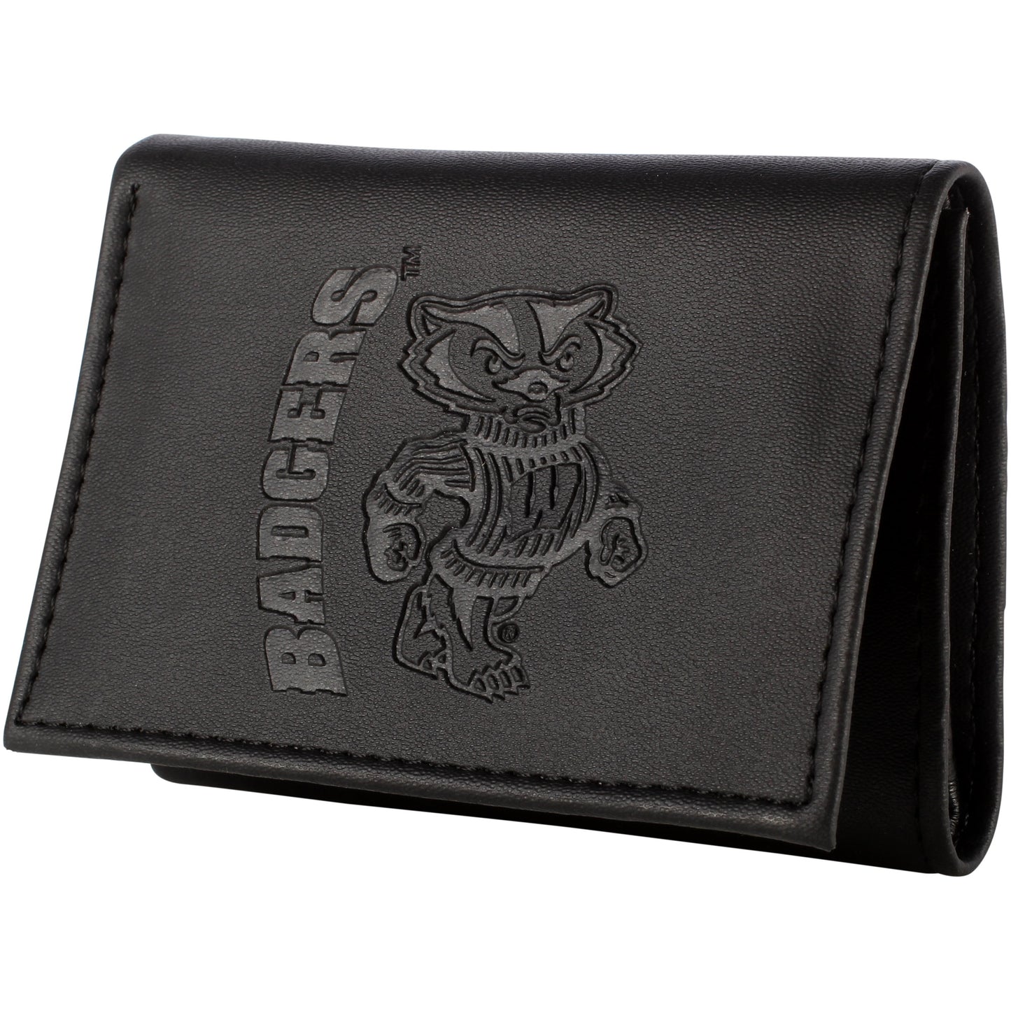 Men's Black Wisconsin Badgers Hybrid Tri-Fold Wallet