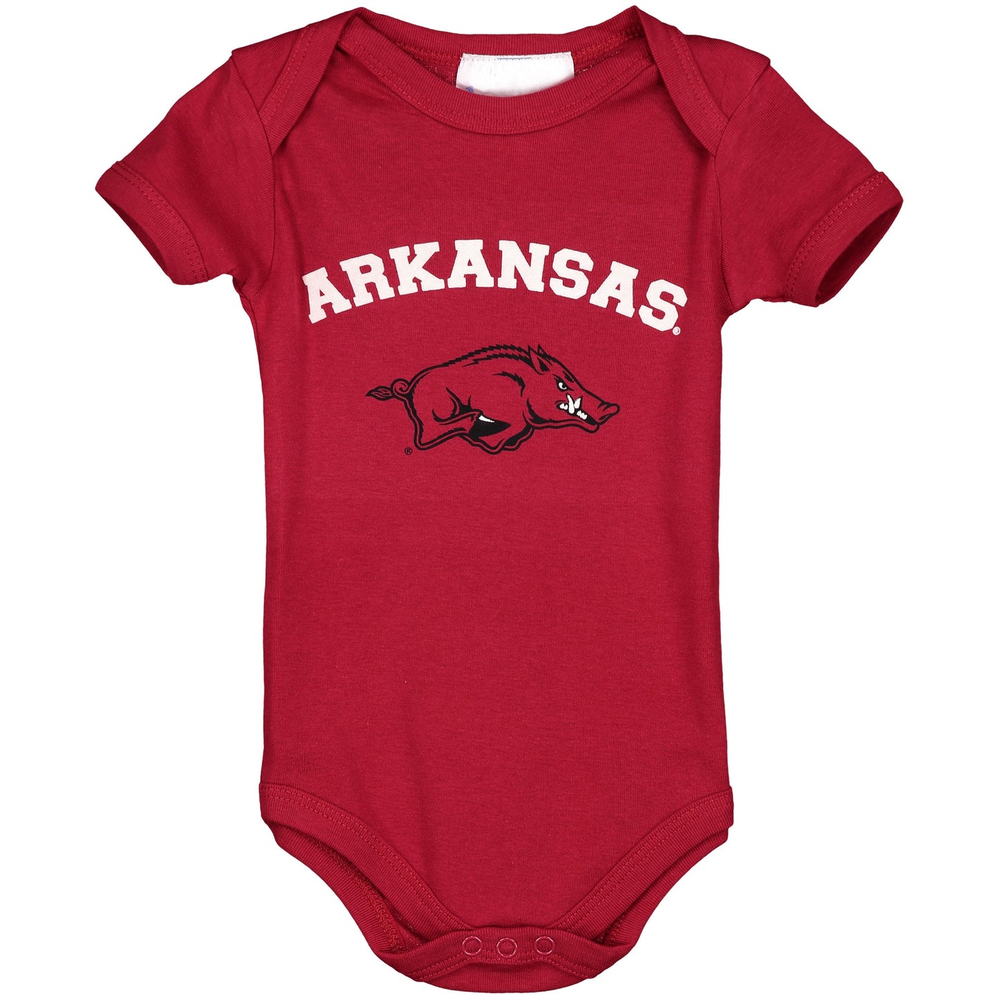 Infant Cardinal Arkansas Razorbacks Arch & Logo Bodysuit