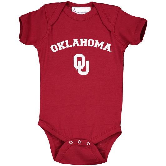 Infant Crimson Oklahoma Sooners Arch & Logo Bodysuit