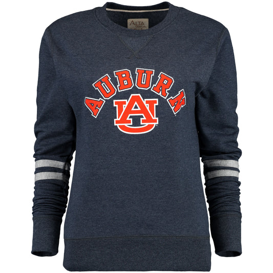 Women's Alta Gracia (Fair Trade) Navy Auburn Tigers Relaxed Fit Rosaura Pullover Fleece Sweatshirt