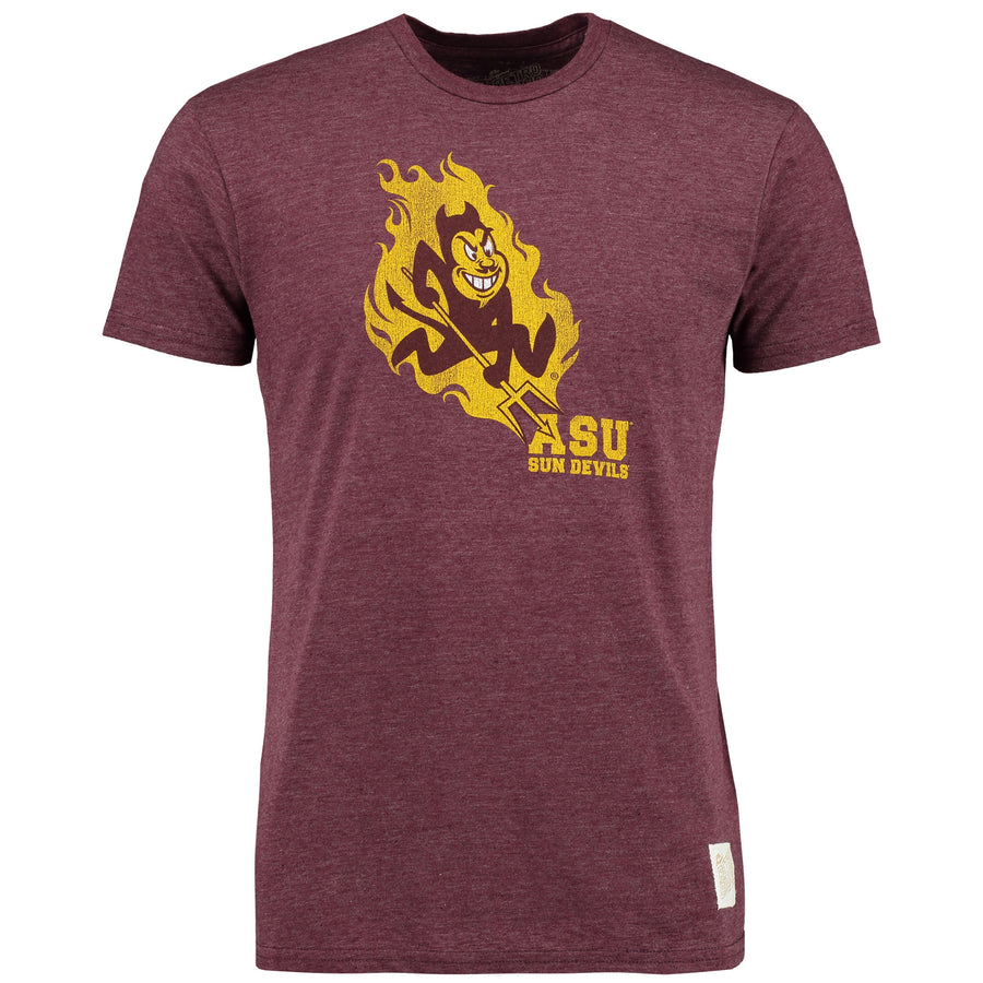 Men's Original Retro Brand Heathered Maroon Arizona State Sun Devils Vintage Sparky Tri-Blend T-Shirt