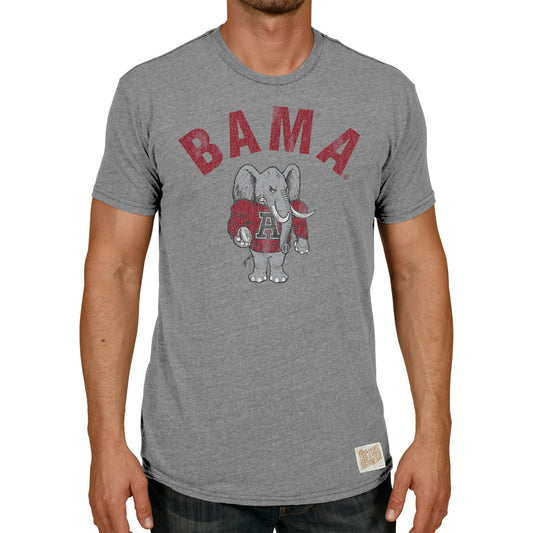 Men's Original Retro Brand Heathered Gray Alabama Crimson Tide Vintage Tri-Blend T-Shirt