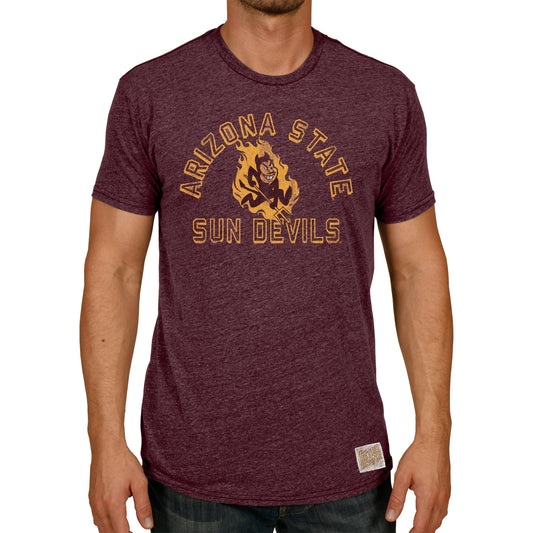 Men's Original Retro Brand Heathered Maroon Arizona State Sun Devils Vintage Tri-Blend T-Shirt